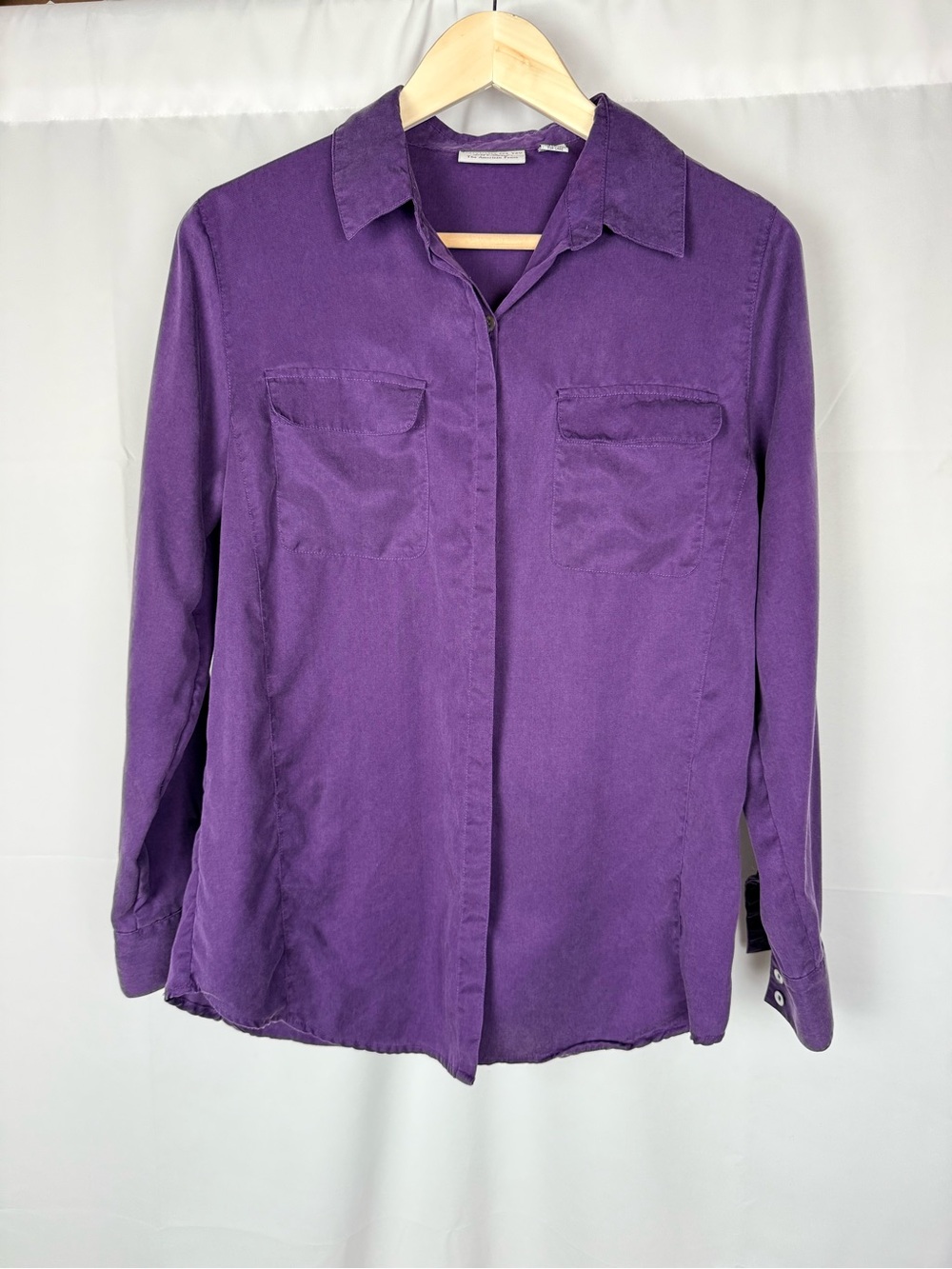 Lord & Taylor Purple Button-Front Long Sleeve Shirt
